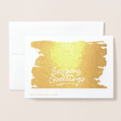 クリスモダンマス挨拶写真と金箔カード 箔カード (裏面封筒付き)