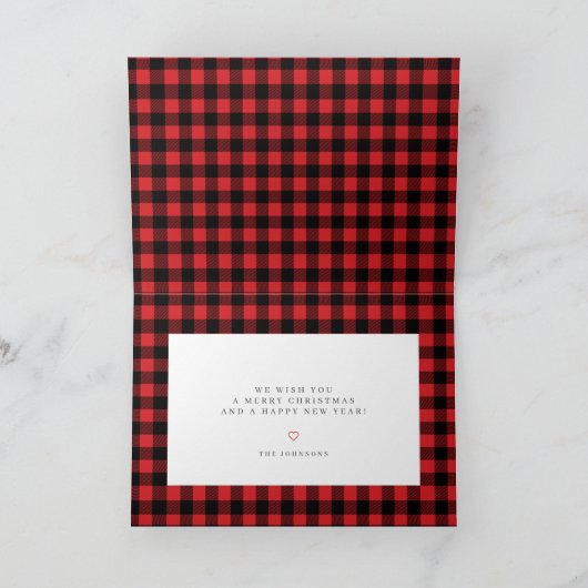 クリスモダンマス赤黒のプレイドタータンチェックパターン シーズンカード (内部)
