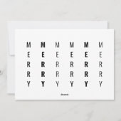 クリスモダンマミニマルス3フォトブラック&ホワイト シーズンカード (裏面)