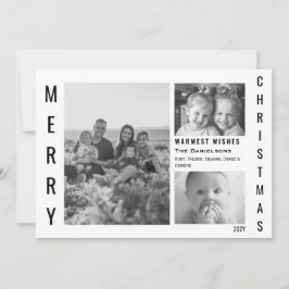クリスモダンマミニマルス3フォトブラック&ホワイト シーズンカード