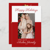 クリスモダンマ数々のスフォトフラットホリデーカード シーズンカード (正面/裏面)