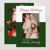クリスモダンマ数々のスフォトフラットホリデーカード シーズンカード (正面/裏面)