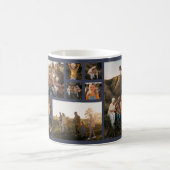 クリスモダンミニマルマスのネイビーブルーのコラージュ コーヒーマグカップ (中央)