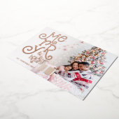 クリスモダンメリーマスに明るい写真オーバーレイ 箔シーズンカード (回転した状態)