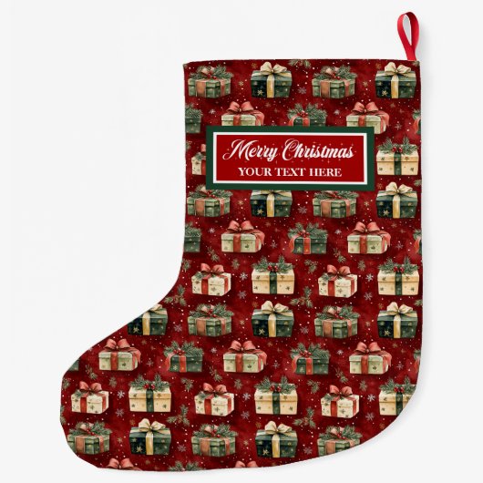 クリスユニークパーソナライズされたスストッキングの水色 ラージクリスマスストッキング (裏面)