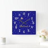 クリス信じスマスアクリル壁時計の魔法で スクエア壁時計 (ホーム)