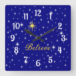 クリス信じスマスアクリル壁時計の魔法で スクエア壁時計