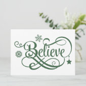 クリス信じスマスカードグリーン雪の結晶 (スタンド正面)