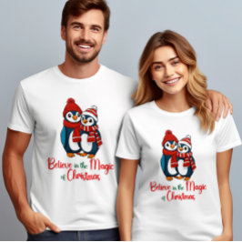 クリス信じスマスペンギンの魔法で Tシャツ