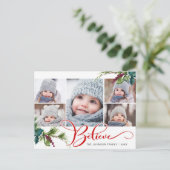 クリス信じマス5フォトコラージグリーティングホリデー ポストカード (スタンド正面)