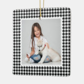 クリス千鳥格子のマスの白黒写真 セラミックオーナメント (左)
