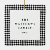 クリス千鳥格子のマスの白黒写真 セラミックオーナメント (裏面)