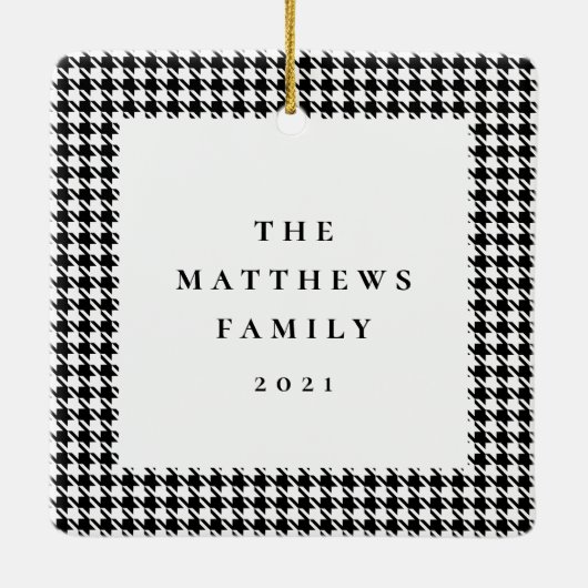 クリス千鳥格子のマスの白黒写真 セラミックオーナメント (裏面)