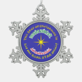 クリス実在マスの星 スノーフレークピューターオーナメント
