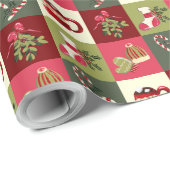 クリス市松模様にスカカオ甘しょくつま先 ラッピングペーパー (ロールコーナー)