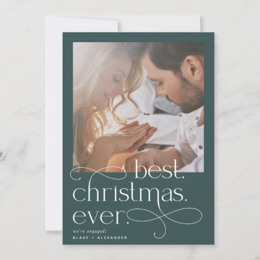 クリス最高のスマスエバーホリデー婚約 案内状 (正面)