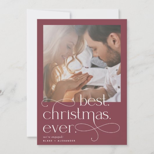 クリス最高のスマスエバーホリデー婚約 案内状 (正面)