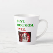 クリス最高のマスドッグ母の写真 カフェラテマグ (右)