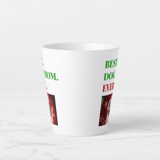 クリス最高のマスドッグ母の写真 カフェラテマグ (正面)