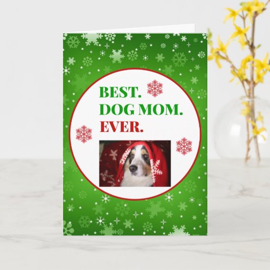 クリス最高のマスドッグ母の写真 カード (黄色い花)