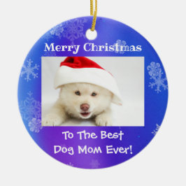 クリス最高のマスドッグ母の写真 セラミックオーナメント