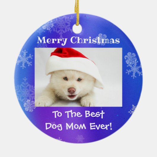 クリス最高のマスドッグ母の写真 セラミックオーナメント (裏面)