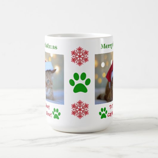 クリス最高のマス猫ママのペット写真 コーヒーマグカップ (中央)