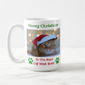 クリス最高のマス猫ママのペット写真 コーヒーマグカップ (左)