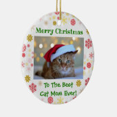 クリス最高のマス猫ママのペット写真 セラミックオーナメント (右)