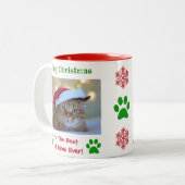 クリス最高のマス猫ママのペット写真 ツートーンマグカップ (正面左)