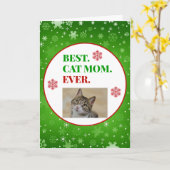 クリス最高のマス猫ママの写真 カード (黄色い花)