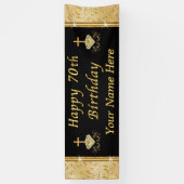 クリス素晴らしチャンハッピー70誕生日バナー 横断幕 (縦)