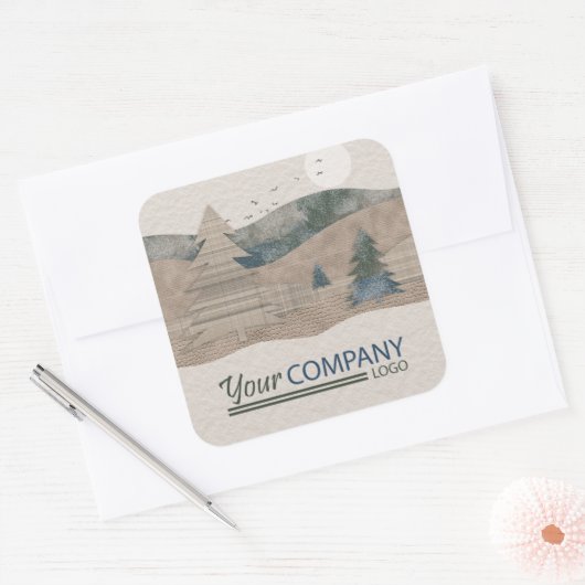 クリス素朴マスギフトまたはベーカリーシール(ロゴ付き) スクエアシール (封筒)