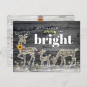 クリス素朴マスメリーとブライトホリデートナカイ ポストカード (正面/裏面)