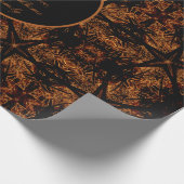 クリス素朴マス·ブラック·ブラウン·オレンジ色の星のパターン ラッピングペーパー (角)