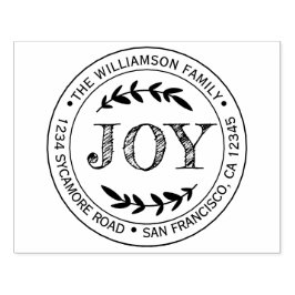 クリス素朴モダンスマスジョイラウンド差出人住所 ラバースタンプ