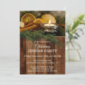 クリス素朴伝統的スマスディナーパーティー招待状 招待状 (スタンド正面)