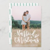 クリス素朴結婚したスフルフォトパインパターン シーズンカード (正面/裏面)