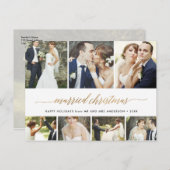 クリス結婚したマススクリプトホリデー7フォトコラージュ シーズンポストカード (正面/裏面)