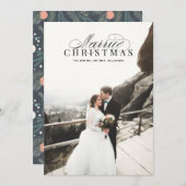 クリス結婚したマス新婚のフォトカードレッド シーズンカード (正面/裏面)