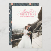 クリス結婚したマス新婚のフォトカードレッド シーズンカード (正面/裏面)