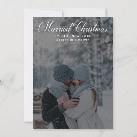 クリス結婚したマス書道新人写真立て シーズンカード (正面)