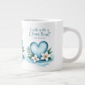 クリス結婚チャンの詩篇51水彩ハートマグカップ ジャンボコーヒーマグカップ (右)