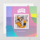 クリス絵を描スマスクエアのフォトカードで愛するレイヤー シーズンカード (正面/裏面)