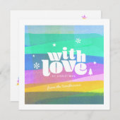 クリス絵を描スマスフラットカードで愛するレイヤー シーズンカード (正面/裏面)