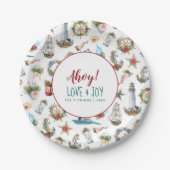 クリス航海のスパーソナライズされたビーチパーティーアホイ ペーパープレート (正面)