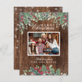 クリス葉マス&ストリングライツホリデーフォト シーズンカード (正面/裏面)