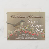 クリス賛美マス、愛の平和の喜び、ルカ2:14 ポストカード (正面/裏面)