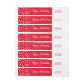 クリス赤と白マスグリーティングスホリデー ラップアラウンドラベル (シート)
