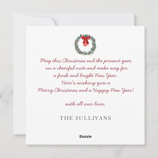 クリス飾マスハウスフロントドアトピアリー シーズンカード (裏面)